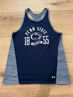 Under Armour Navy and Gray Penn State Racerback Tank